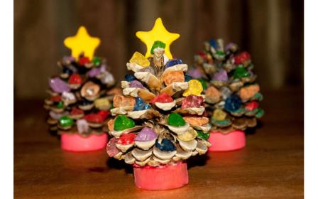 Colored ICE Christmas Trees